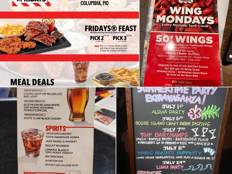 TGI Fridays Menu