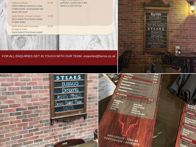 Farro's Grillhouse Menu