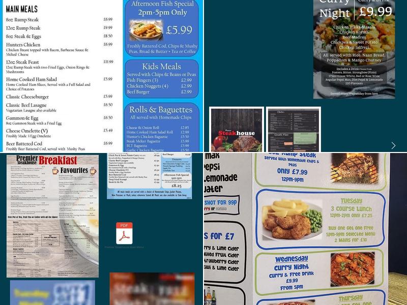 Stadium Leisure & Premier Steak House Menu