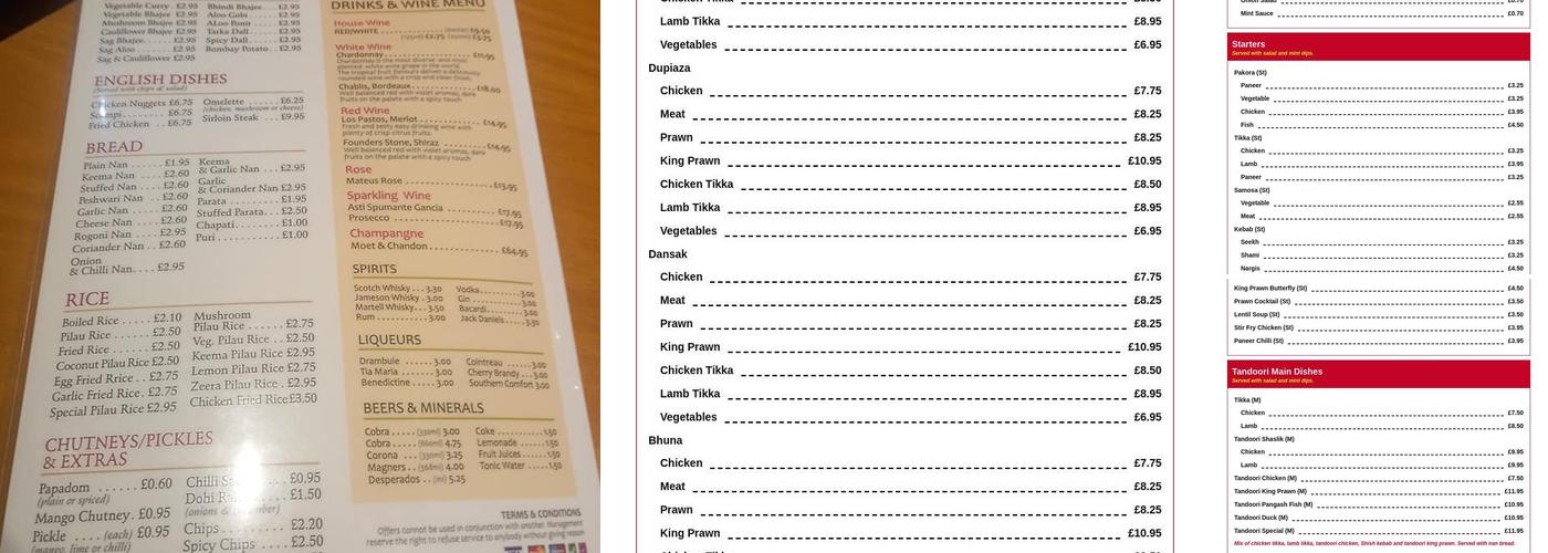 The Miah Restaurant Menu