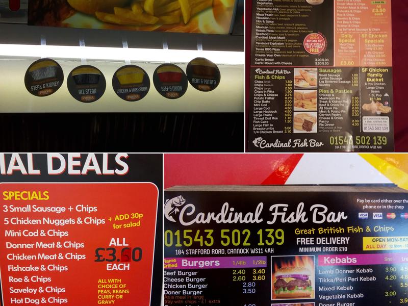 Cardinal Fish & Chips Ltd Menu