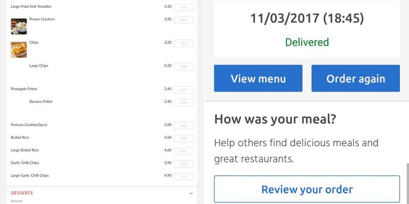 Mr Tang's Take Away Menu