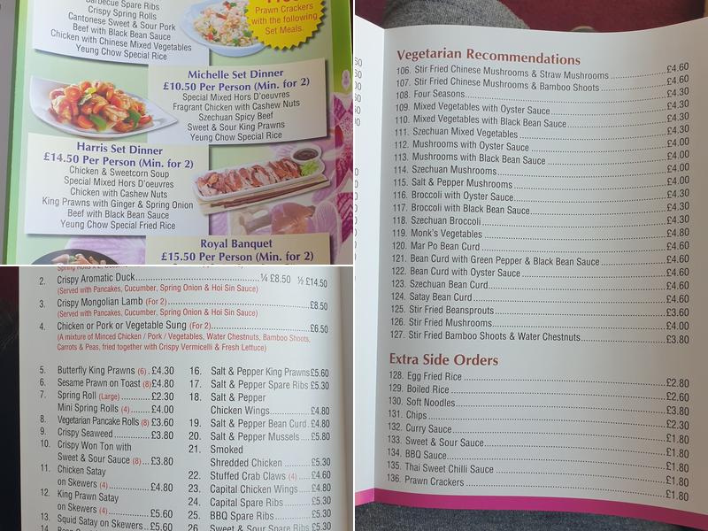 Royal Harris Restaurant & Bar Menu