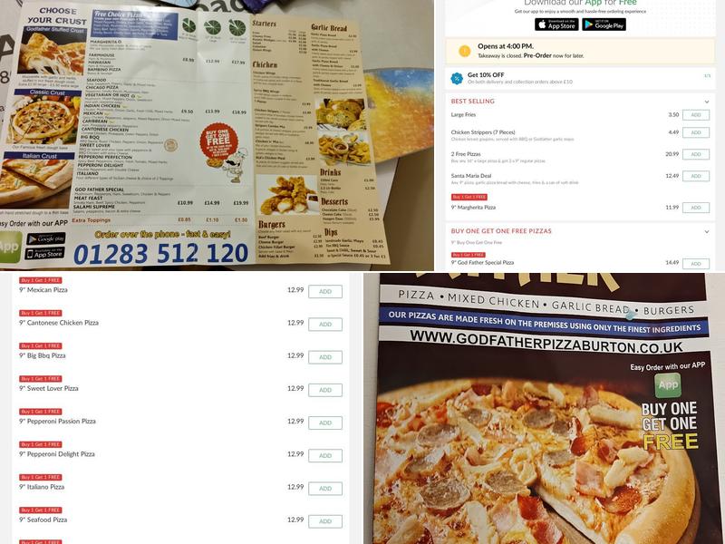 Godfathers Pizza Menu