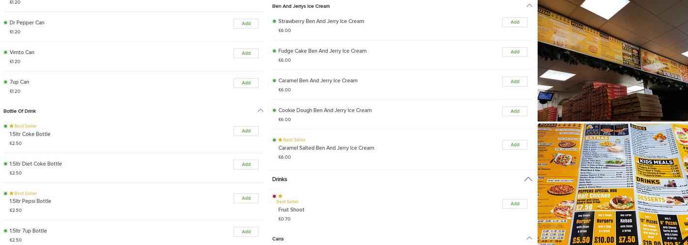 Peppers Pizza and Grill Menu