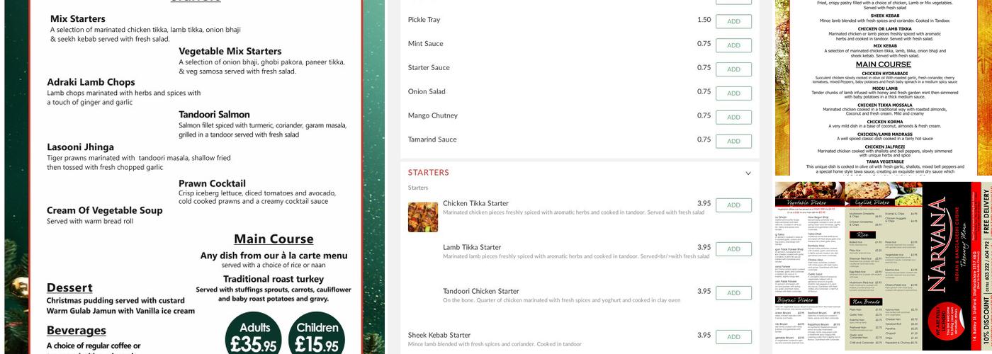 Narvana Menu