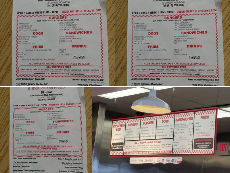 Five Guys Menu