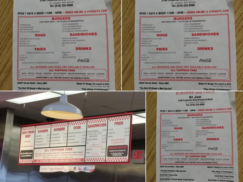 Five Guys Menu