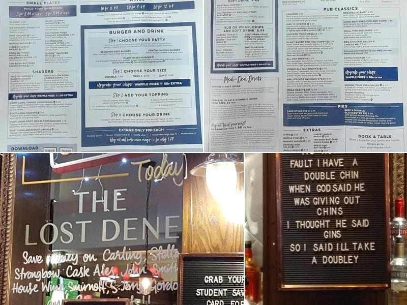 The Lost Dene Menu