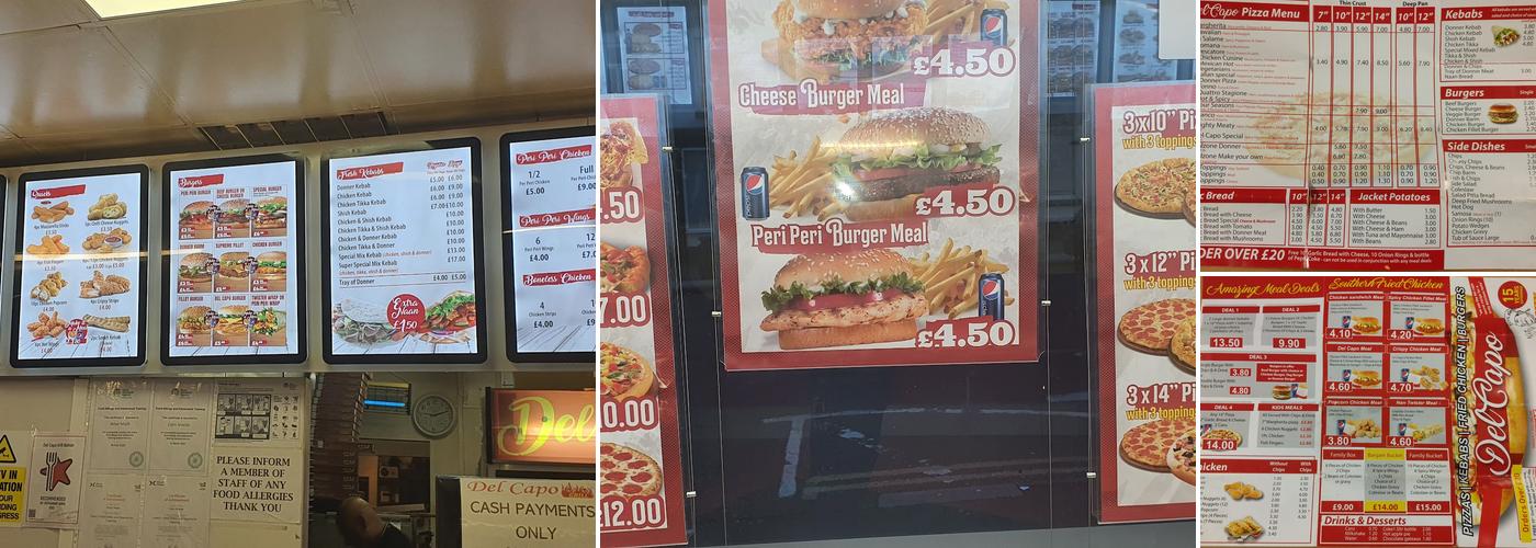 Del Capo Grill Bolton Menu