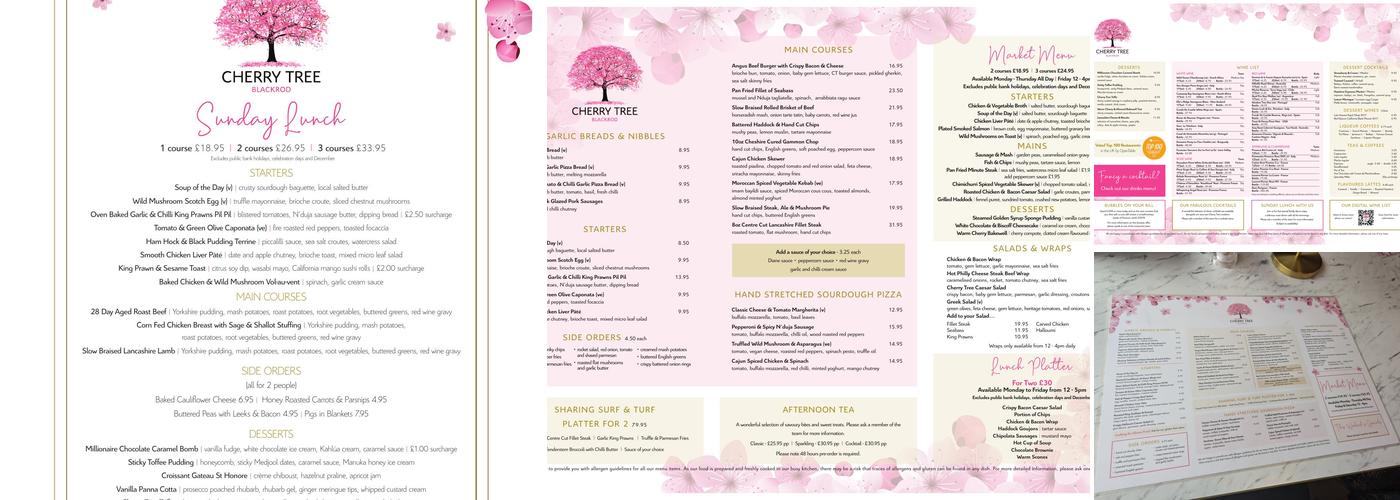 The Cherry Tree at Blackrod Menu