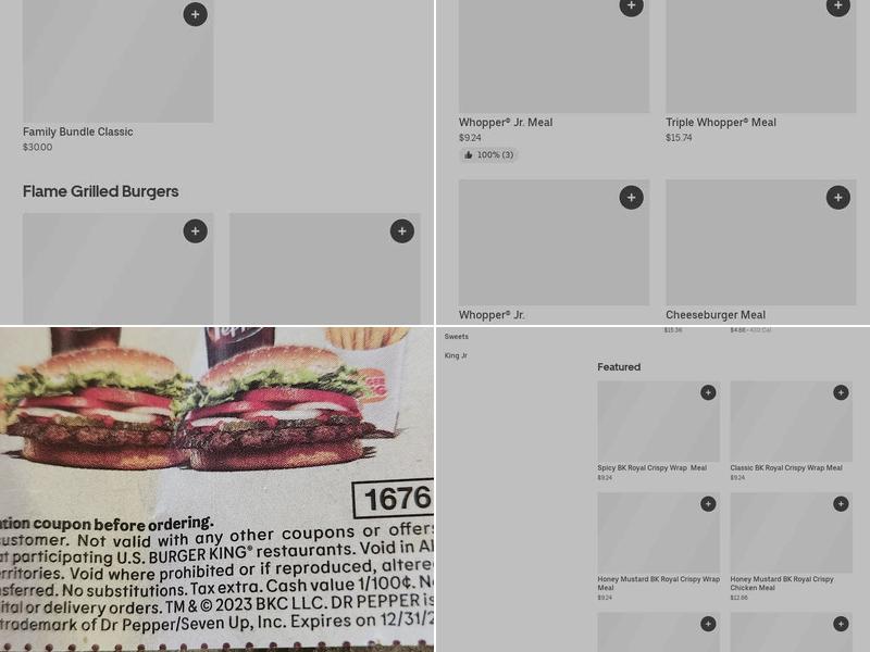 Burger King Menu