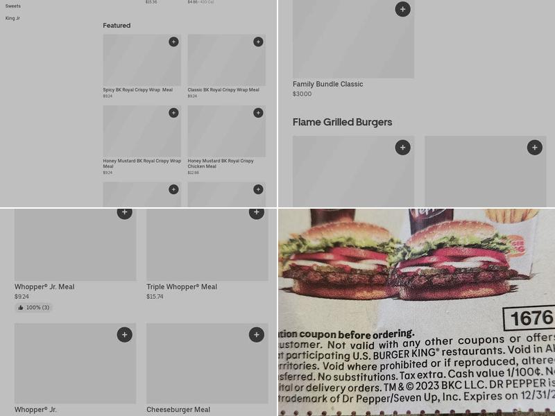 Burger King Menu