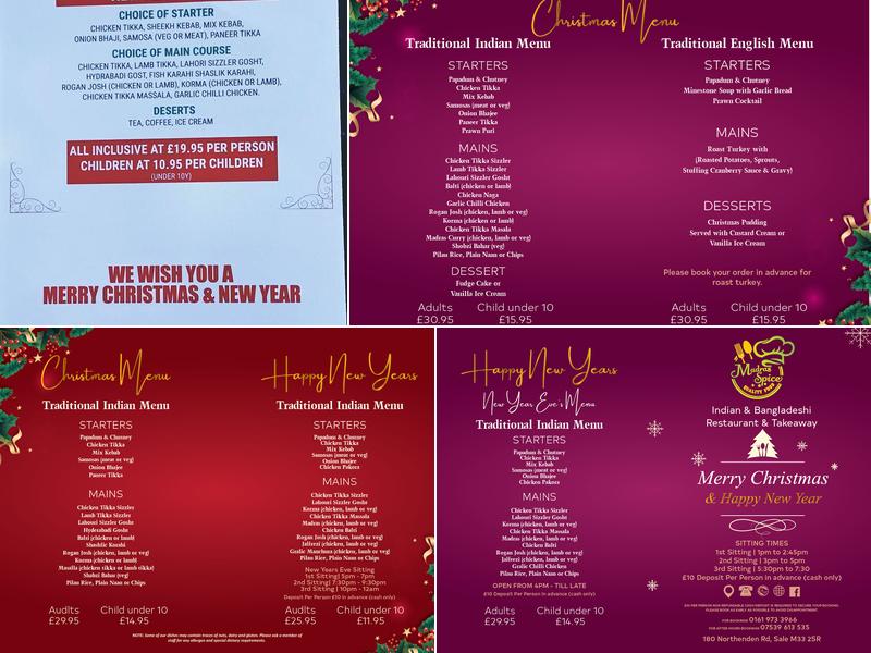 Madras Spice Sale moor Menu