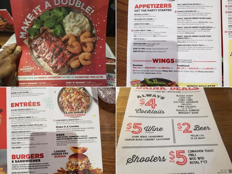 TGI Fridays Menu