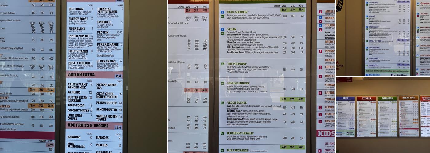 Smoothie King Menu