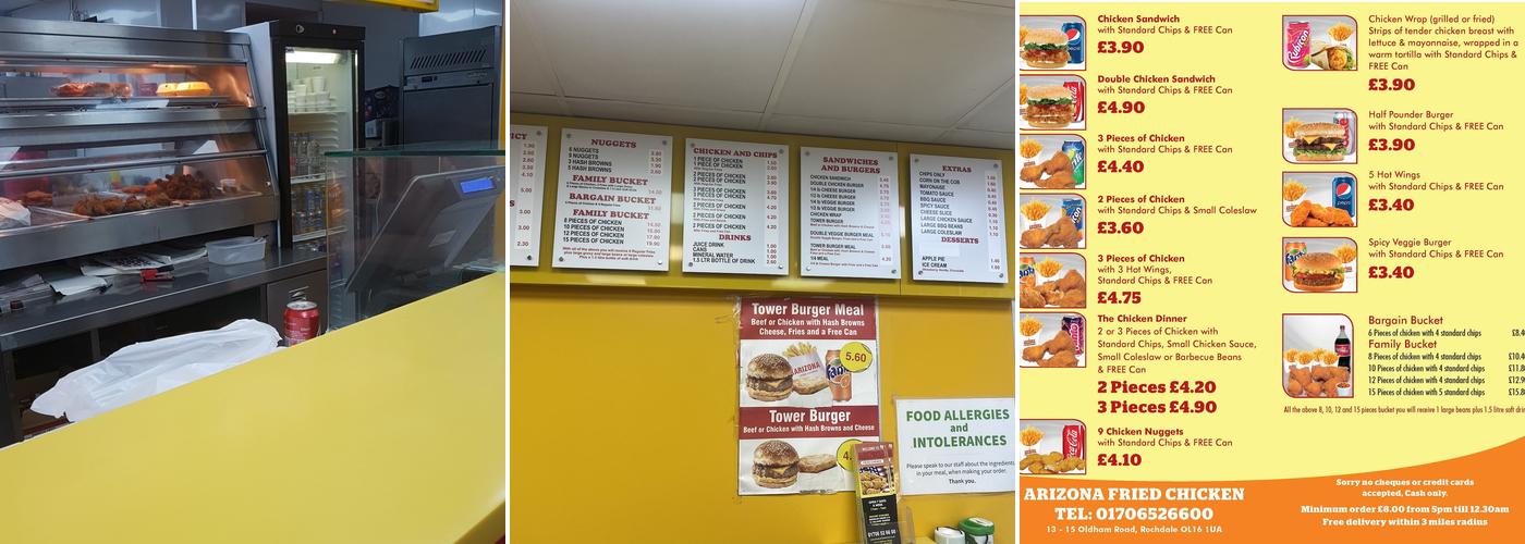 Arizona Fried Chicken Menu