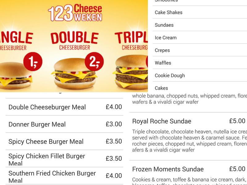 Snowflakes Dessert Bar Rochdale Menu