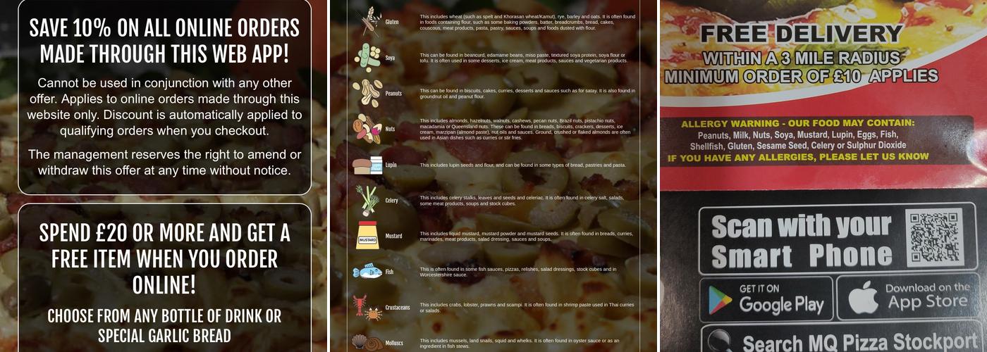 M Q Pizza & Grill House Menu
