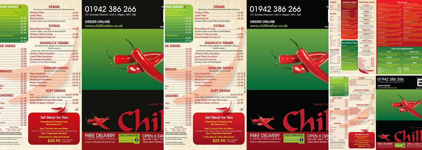 Chilli Indian Takeaway Menu