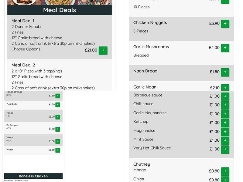 Gulshan Tandoori Menu