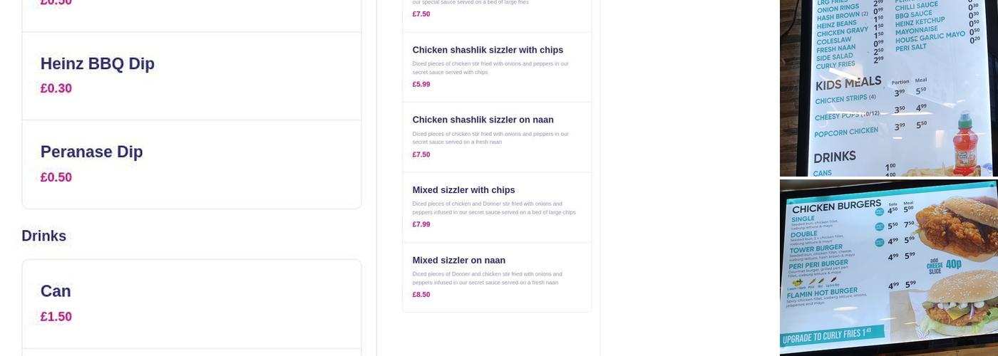 Raja's Pizza Bar Menu