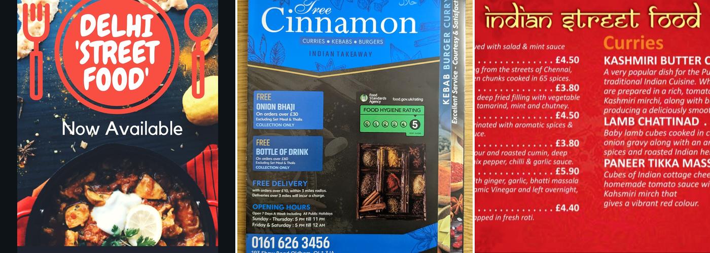 Cinnamon Tree Oldham Menu