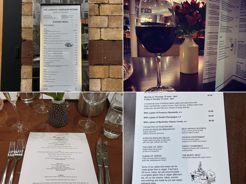 The London Carriage Works Menu