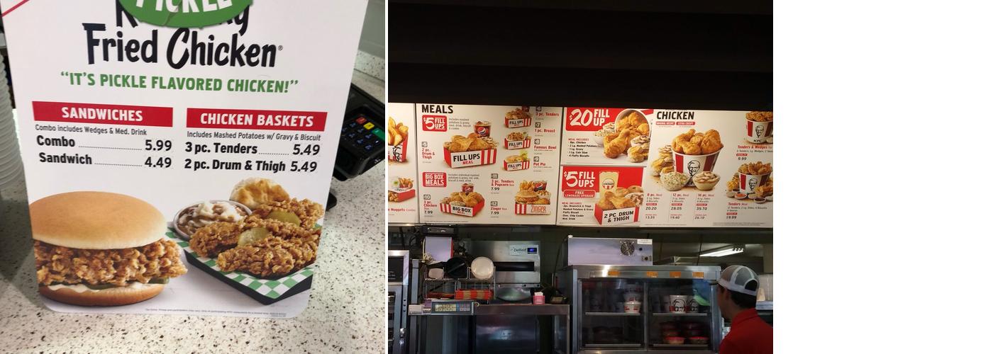 KFC Menu