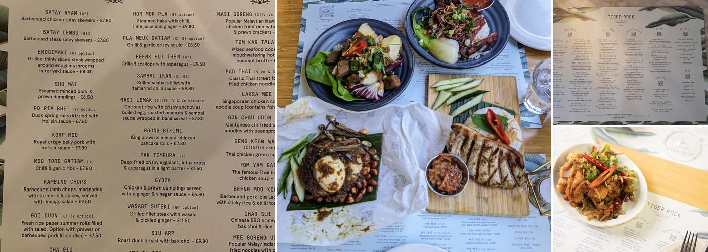 Tiger Rock Restaurant North John Street Menu