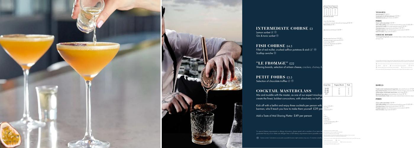 Malmaison Liverpool Menu