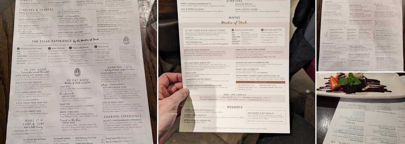 Miller & Carter Albert Dock Menu