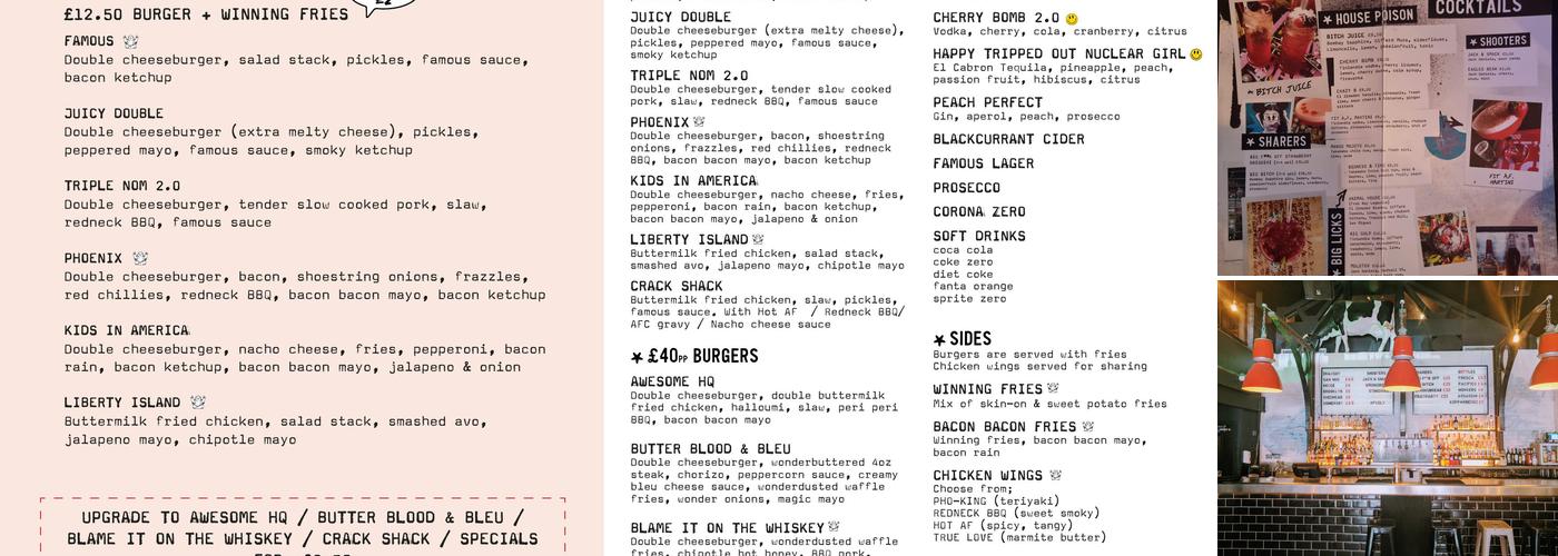 Almost Famous Liverpool Menu