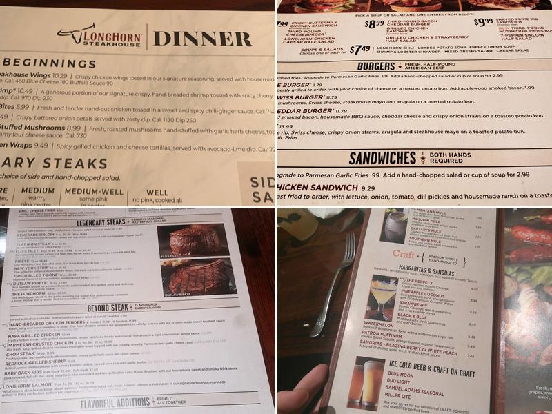 LongHorn Steakhouse Menu