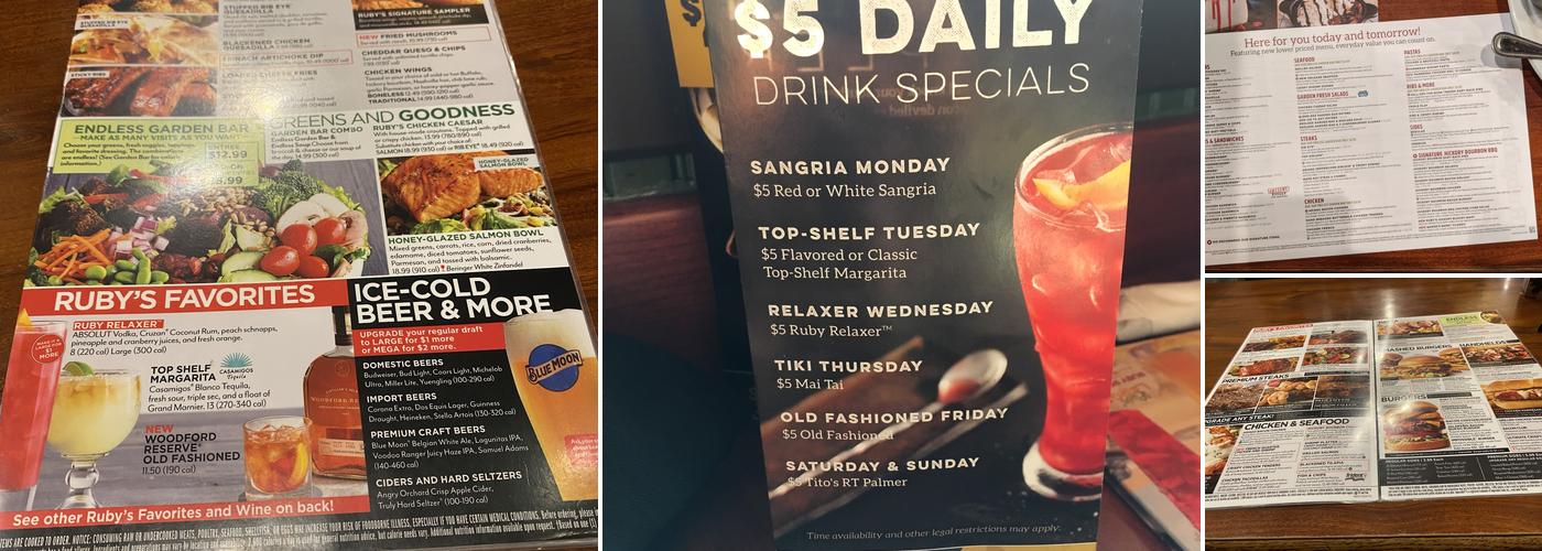 Ruby Tuesday Menu