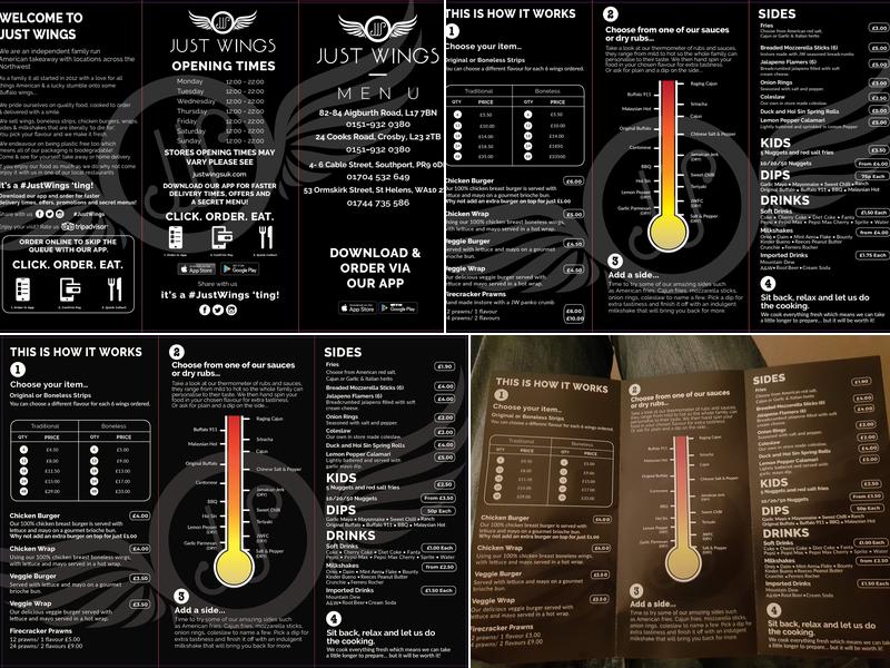 Just Wings Southport Menu