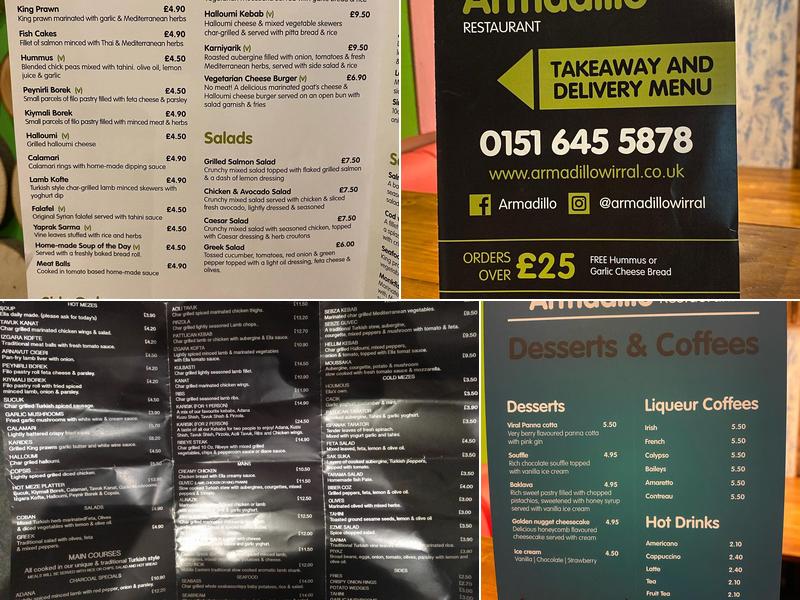 Armadillo Restaurant Menu