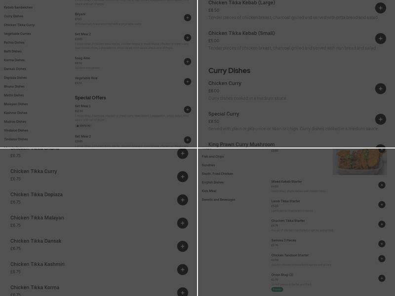 Eastern Takeaway & Sweet Centre Menu