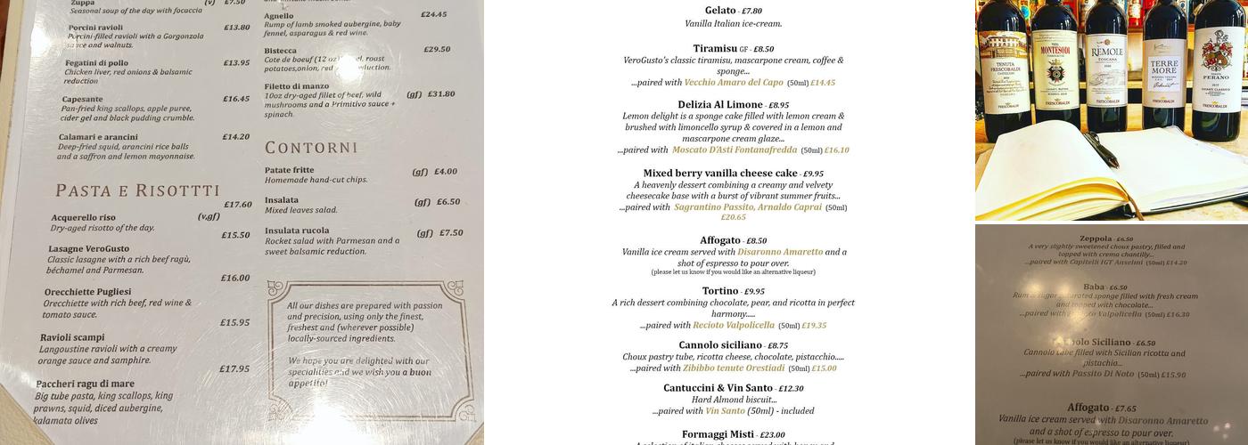 VeroGusto Menu