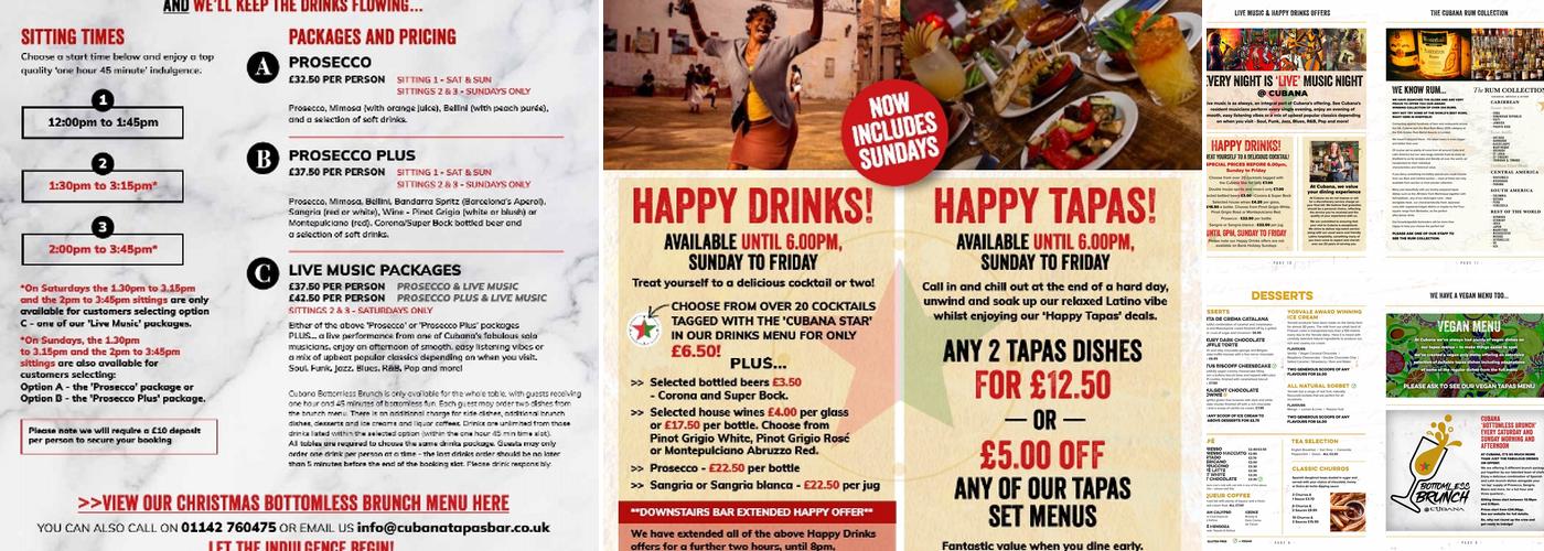 Cubana Tapas Bar Menu