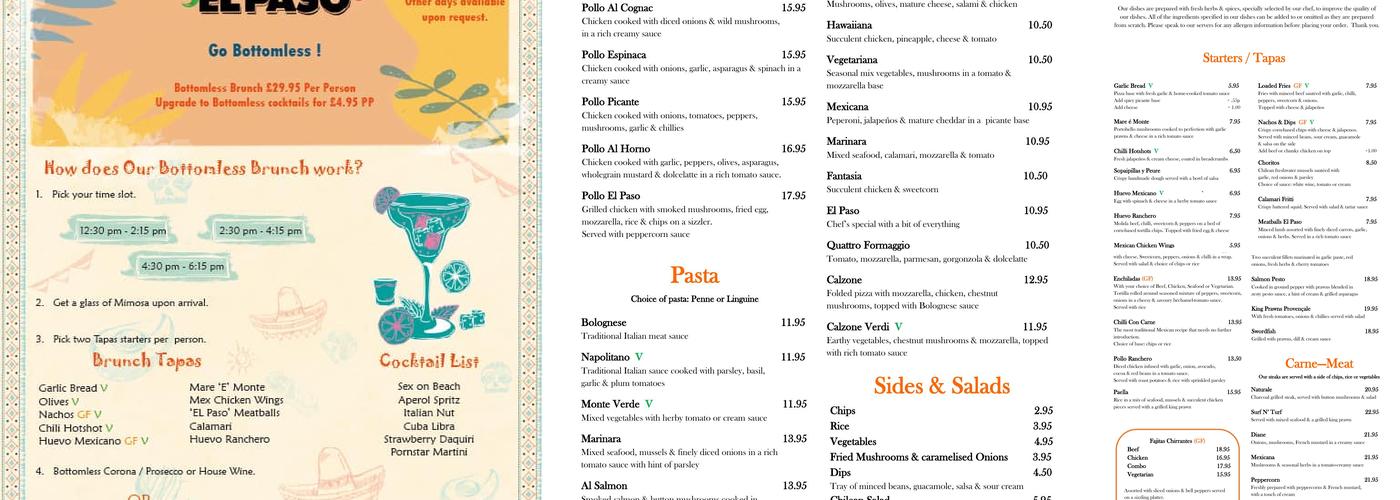 El Paso Menu