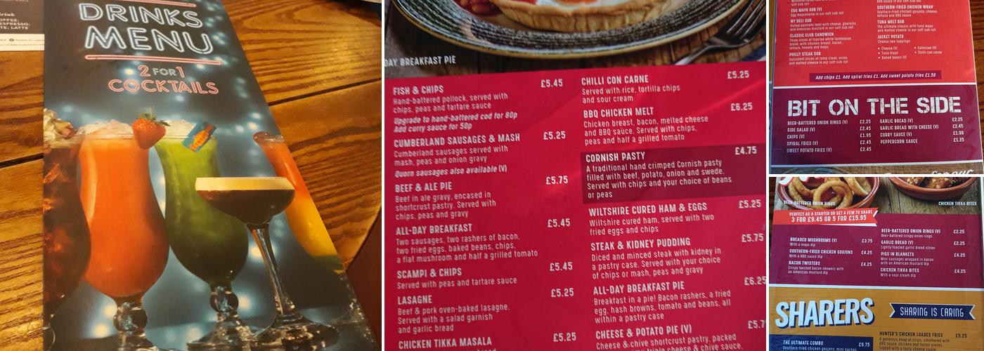 Yates - Sheffield Menu