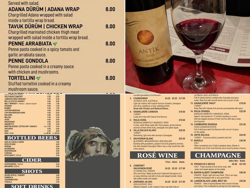 Turkuaz Bar & Grill Menu