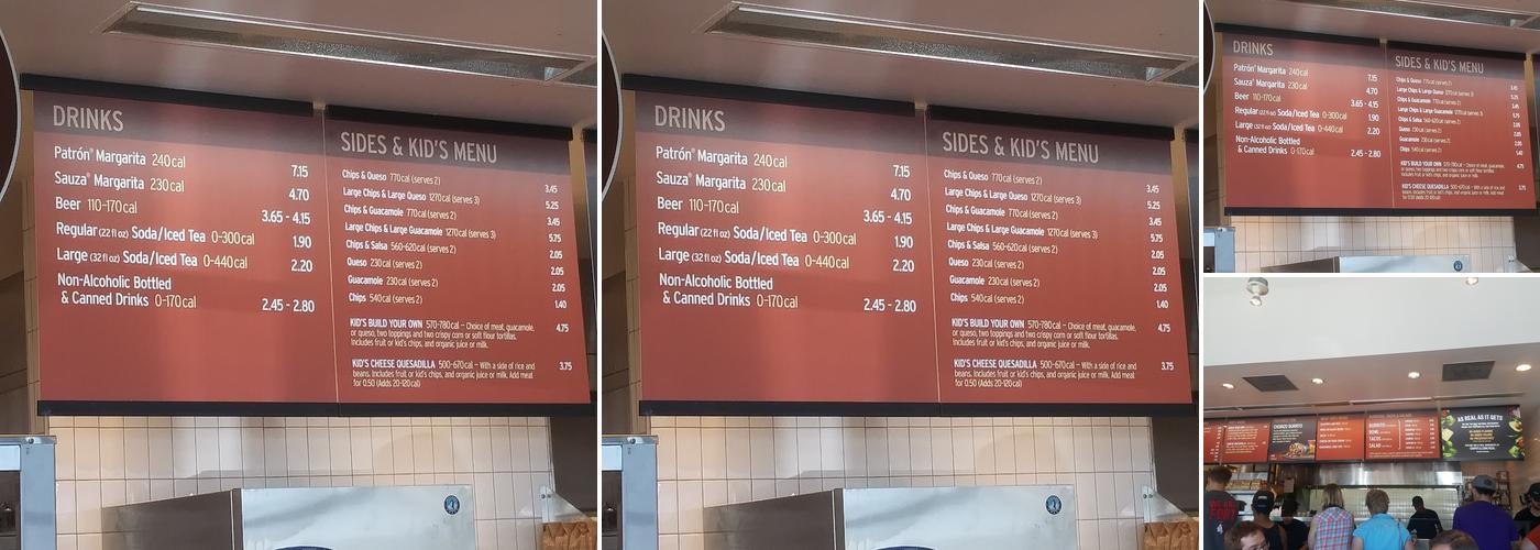 Chipotle Mexican Grill Menu