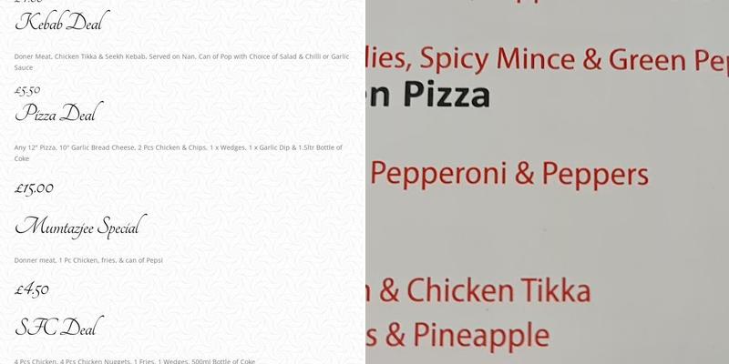 Mumtazjee Food Outlet Menu