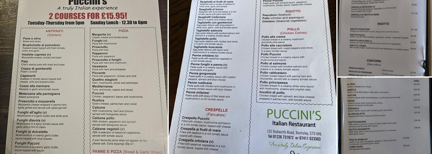 Puccini's Menu