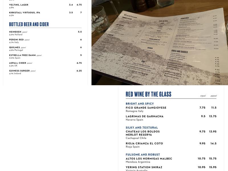 Blackhouse Menu
