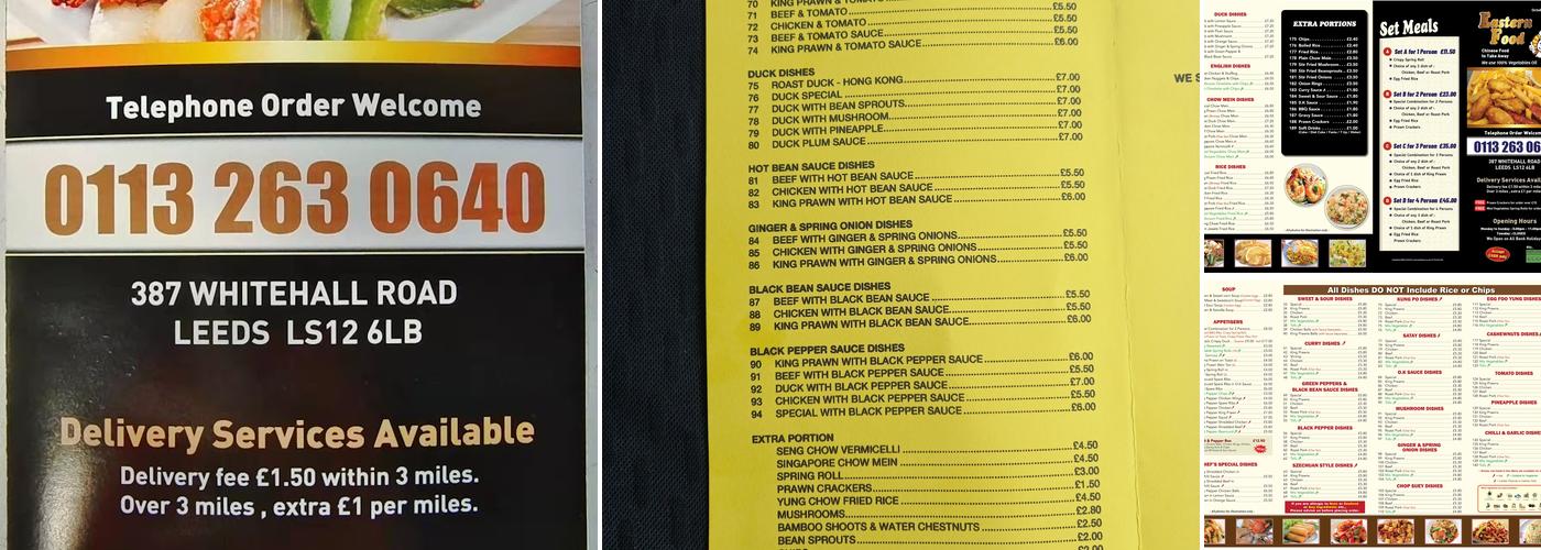 Eastern Food Service Menu