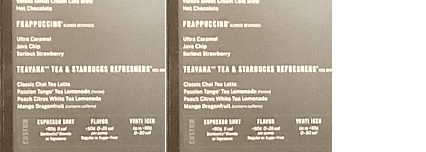 Starbucks Menu