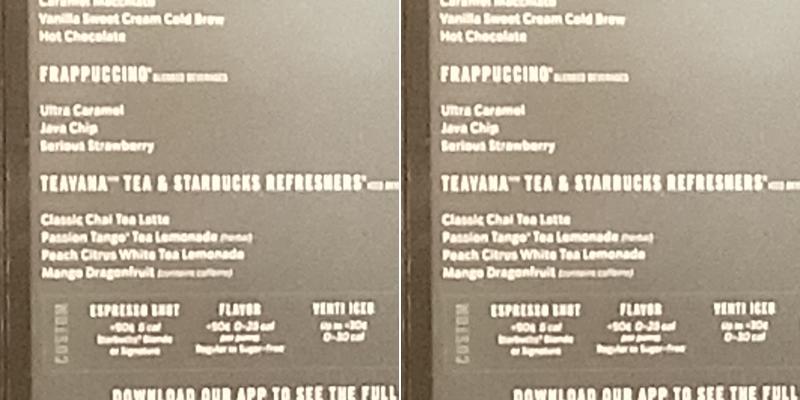 Starbucks Menu